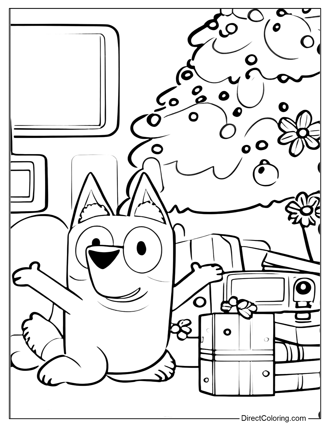 Bluey Christmas Coloring Sheet